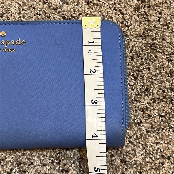 Kate Spade NY Blue Nylon Continental Zip Around Long Wallet - Picture 13 of 16
